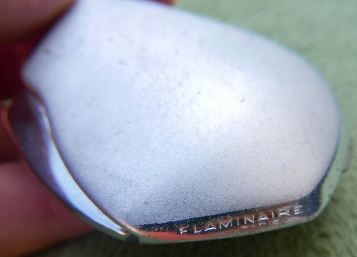 FLAMINAIRE Vintage 1950s Galet Butane Gas Silver Lighter Made in France (top cover is missing)