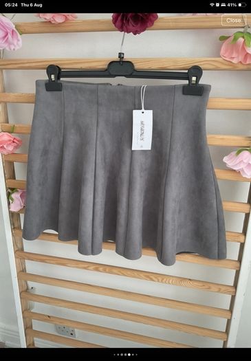 skirt Bnwt Aline skirt grey suede effect 10/12