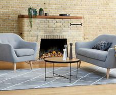Unused grey sofa & 2 armchairs with tag still on