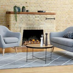 Unused grey sofa & 2 armchairs with tag still on