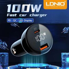 Ldnio 100w Pd Qc Led Dual Car Charger Inc C To C Cable