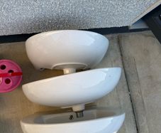 3 Modern White Bathroom Basins Wash Hand Basins  Excellent Condition