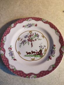 Rare Hanging Side Plate Copeland Spode England Rnning Deer Rin 664845