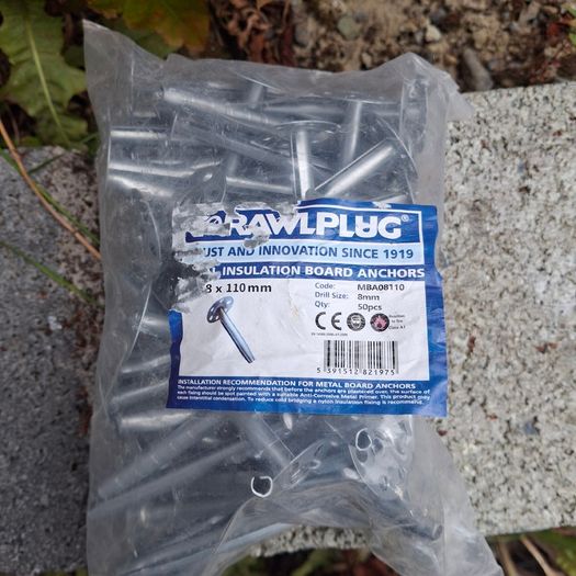 Plasterboard mushroom fixings