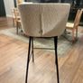 3 Ciselia Bar Stools (White Fleece & Black Metal, 75cm) Image 2