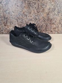 Clarks Artisan Funny Dream Black Leather Shoes Men Women Unisex Size Uk 8 D Eu 42 Brand New