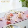 Tea Lights Candle Holders - 2 Pcs Gold Pillar Candles Holder Geometric Tealight Candle Stand Dining Table Centrepiece for Wedding Housewarming Birthday Gifts Living Room Coffee Table Decor Image 3