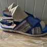Espadrille sandals Geox blue suede sequin boho style new size 6 Image 4