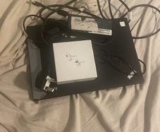 laptop and earbuds