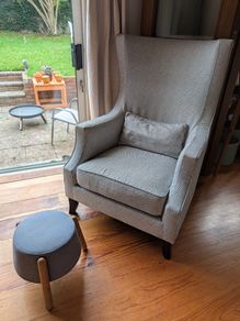 Modern High-Back Wingback Armchair