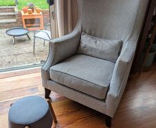 Modern High-Back Wingback Armchair