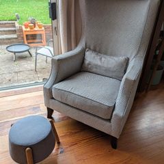 Modern High-Back Wingback Armchair