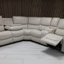 Rita Light Beige Corner Leather Recliner Sofa Image 10