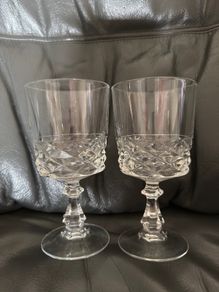 Cristal D'Arques DIAMOND Wine Glasses Clear set of 2
