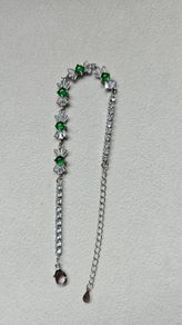 Natural Burma Jade with silver bracelet