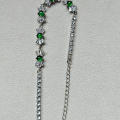 Natural Burma Jade with silver bracelet