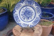 Lovely Vintage Blue and White 7.75 Inch Luncheon Plate By English Ironstone Tableware, in a Lovely Cottagecore Style "Kew Gardens" Pattern