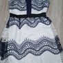 Ladies navy&white lace off-shoulder dress Medium Image 5