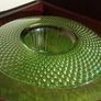 Uranium Glass Green Depression Footed Bowl Image 2
