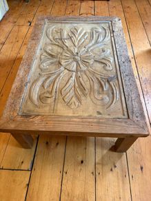Indonesian Hand-Carved Teak Wood coffee table