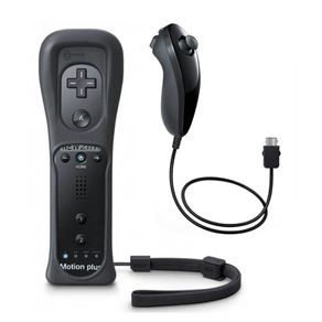Wireless Remote Controller Motion Plus and Nunchuk for Nintendo Wii / Wii U - Black
