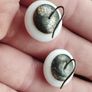 Vintage milk glass earrings. Image 3