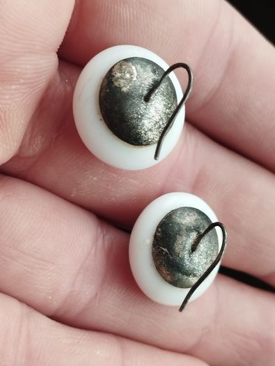 Vintage milk glass earrings.