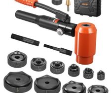 Knockout Punch Set, 147.1 kN Hydraulic Knockout Set, 12.7 to 101.6mm KO Tool Kit Hole Making Tool, KO Tools Kit W/10 Dies for Metal Electrical Cabinet, Electrical Control Cabinet, Switch Cabinet