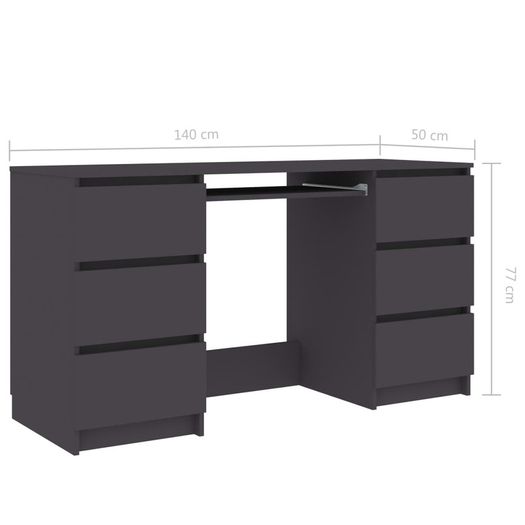 Writing Desk Grey 140x50x77 cm Chipboard