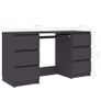 Writing Desk Grey 140x50x77 cm Chipboard Image 5