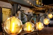 MASSIVE SALE Outdoor String Lights Mains Powered - 100FT/30M G40 Garden Festoon Lights with 55+3 Shatterproof LED Bulbs Waterproof for Outside Patio Gazebo Pergola