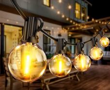 MASSIVE SALE Outdoor String Lights Mains Powered - 100FT/30M G40 Garden Festoon Lights with 55+3 Shatterproof LED Bulbs Waterproof for Outside Patio Gazebo Pergola