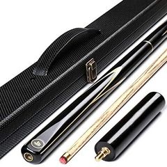 3/4 Jointed Snooker Billiard Pool Cue Handmade Ash Shaft 3 Piece Tips 9.7mm with Extension Accessories Hard Case/Bag to Choose