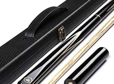 3/4 Jointed Snooker Billiard Pool Cue Handmade Ash Shaft 3 Piece Tips 9.7mm with Extension Accessories Hard Case/Bag to Choose