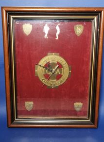 GAA Gaelic Football & Hurling Wall Clock Wood and Brass Irish Sport VGC Working