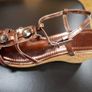 Ladies Sherbert sandals.Size 8.Wedged.Bronze Image 3