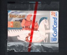 1997 Ireland 20 unit Disney's Hercules film (Gemplus GEM1) Call Card Mint in packaging. Telecom Eireann card number 1198.