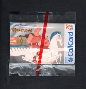 1997 Ireland 20 unit Disney's Hercules film (Gemplus GEM1) Call Card Mint in packaging. Telecom Eireann card number 1198.