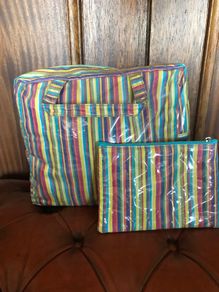 Pre-loved Boots Striped toiletry and make up bags