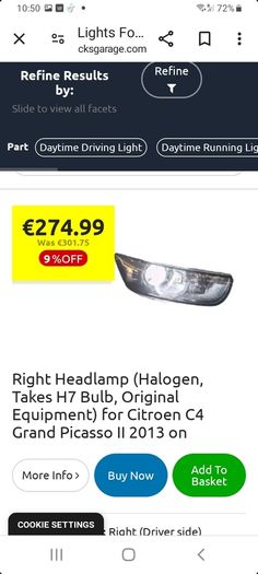 grand picasso headlight  and daytime running light