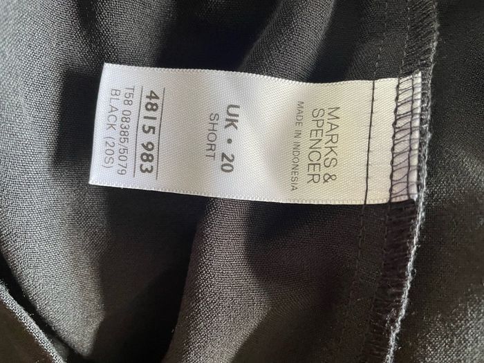 M&S black trousers short plus size