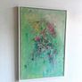 Large Abstract Painting FRAMED Pretty Green Abstract Floral Painting Original artwork Image 9