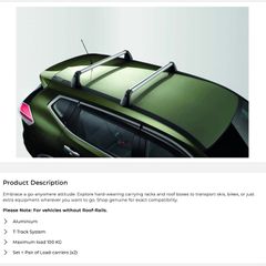 Original Nissan X-trail (t32/c) Roof Bars, Aluminium