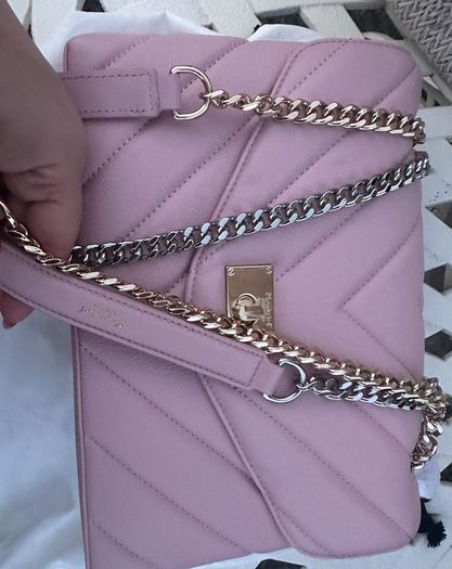 Moncrief London Cathryn Leather Shoulder /Crossbody Bag Soft Pink