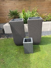 rattan plant pots
