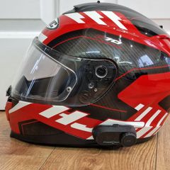 HJC C70 Motorcycle Helmet Koro MC1 Black White Red