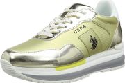 U.S. POLO ASSN. Women's Leather Sneakers Amy Met Gymnastics Shoes , Gold Ligo, EU 37