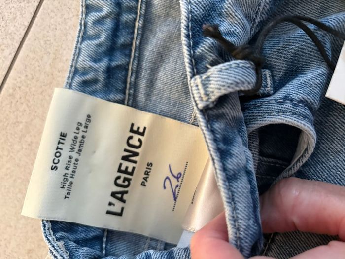 Luxury designer LAgence ladies blue denim wide leg jeans BRAND NEW