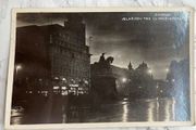 Vintage postcard Croatia, Zagreb at night, posted 1935. Former Yugoslavia