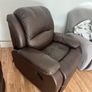 Brown leather recliner sofa Image 3
